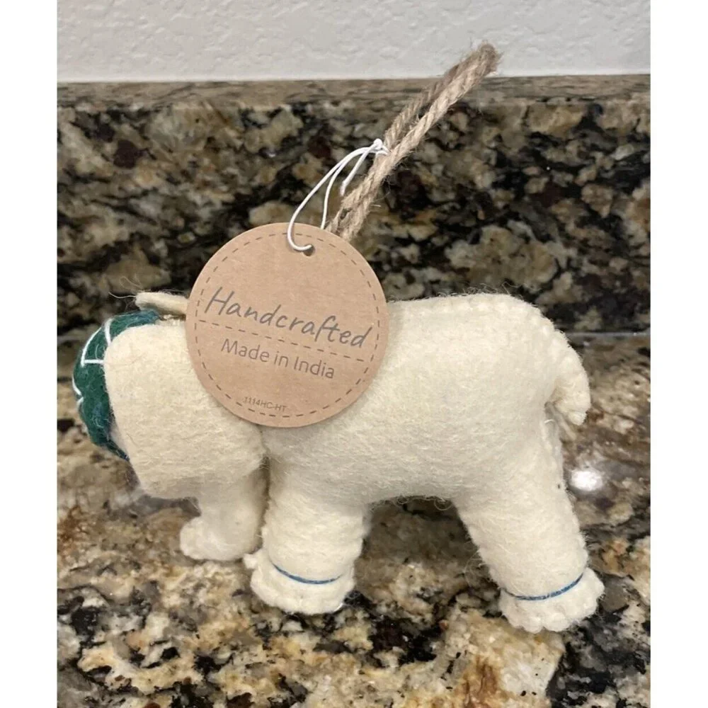 Elephant‎ Handcrafted India Cloth Fabric Christmas Holiday Ornament NEW
